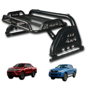 ROLLBAR CON PARRILLA 4X4 ESPECIAL PARA TOYOTA HILUX VIGO Y REVO
